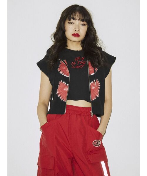 jouetie（ジュエティ）の「ロゴクロップドタンクトップ（タンクトップ・レディース・ブラック/オフホワイト/ブルー・MEDIUM）」の8枚目の写真