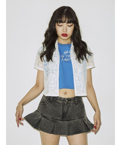 jouetie（ジュエティ）の「ロゴクロップドタンクトップ（タンクトップ・レディース・ブラック/オフホワイト/ブルー・MEDIUM）」の5枚目の写真