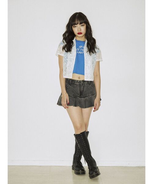 jouetie（ジュエティ）の「ロゴクロップドタンクトップ（タンクトップ・レディース・ブラック/オフホワイト/ブルー・MEDIUM）」の9枚目の写真