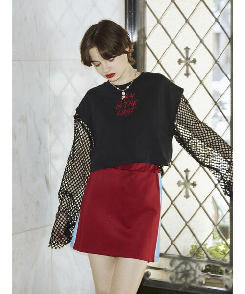 jouetie（ジュエティ）の「ロゴクロップドタンクトップ（タンクトップ・レディース・ブラック/オフホワイト/ブルー・MEDIUM）」の10枚目の写真