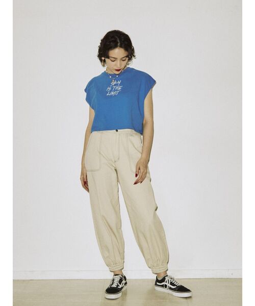 jouetie（ジュエティ）の「ロゴクロップドタンクトップ（タンクトップ・レディース・ブラック/オフホワイト/ブルー・MEDIUM）」の7枚目の写真