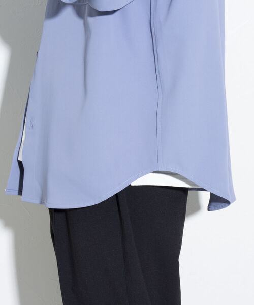 GLOSTER（グロスター）の「【GLOSTER/グロスター】ドレープシャツ ボリューム袖 オーバーサイズシャツ レギュラーカラー（シャツ/ブラウス・メンズ・ライトグレー/チャコールグレー/ライトブルー・L/M/S）」の6枚目の写真