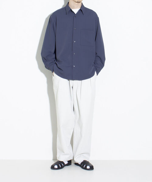 GLOSTER（グロスター）の「【GLOSTER/グロスター】ドレープシャツ ボリューム袖 オーバーサイズシャツ レギュラーカラー（シャツ/ブラウス・メンズ・ライトグレー/チャコールグレー/ライトブルー・L/M/S）」の10枚目の写真