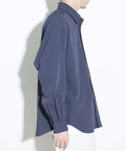 GLOSTER（グロスター）の「【GLOSTER/グロスター】ドレープシャツ ボリューム袖 オーバーサイズシャツ レギュラーカラー（シャツ/ブラウス・メンズ・ライトグレー/チャコールグレー/ライトブルー・L/M/S）」の15枚目の写真