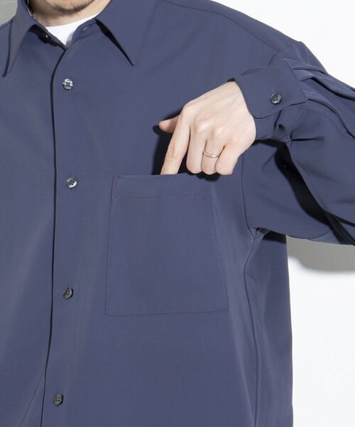 GLOSTER（グロスター）の「【GLOSTER/グロスター】ドレープシャツ ボリューム袖 オーバーサイズシャツ レギュラーカラー（シャツ/ブラウス・メンズ・ライトグレー/チャコールグレー/ライトブルー・L/M/S）」の18枚目の写真