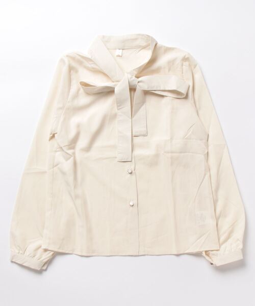 LOPASS(ロパス)の「デザインフレンチシフォンシャツ(シャツ/ブラウス・レディース・アイボリー/ブラック/ホワイト・S/M)」の6枚目の写真