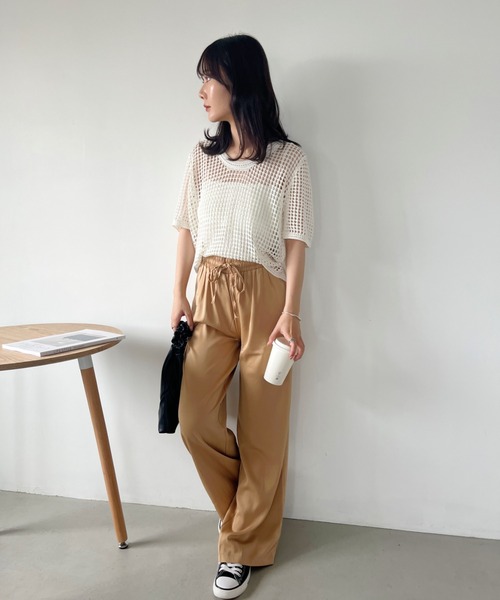 CLEA(クレア)の「サテンロングイージーパンツ(その他パンツ・レディース・ベージュ/ホワイト/ピンク/ブラック・FREE)」の21枚目の写真