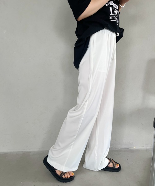 CLEA(クレア)の「サテンロングイージーパンツ(その他パンツ・レディース・ベージュ/ホワイト/ピンク/ブラック・FREE)」の7枚目の写真