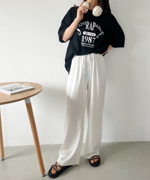 CLEA(クレア)の「サテンロングイージーパンツ(その他パンツ・レディース・ベージュ/ホワイト/ピンク/ブラック・FREE)」の10枚目の写真