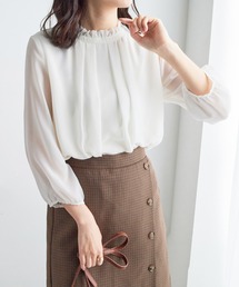 Viola e Viola（ヴィオラエヴィオラ）の「フリル衿シフォンタックブラウス（シャツ/ブラウス）」