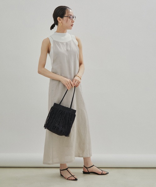 新品タグ付き SALON adam et rope 洗えるリネン キャミワンピ SALON adam et rope'（サロン アダム エ ロペ）の「【洗える