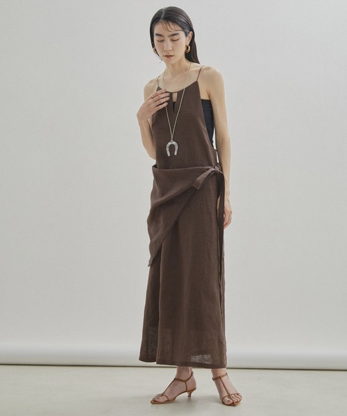 新品タグ付き SALON adam et rope 洗えるリネン キャミワンピ SALON adam et rope'（サロン アダム エ ロペ）の「【洗える