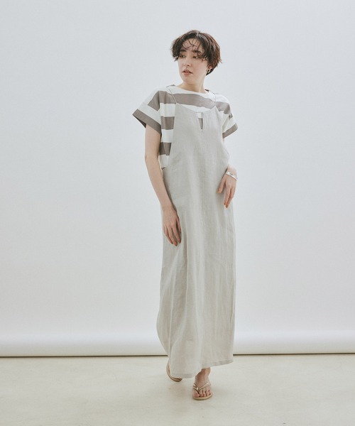 セール】【洗える】ノルマンディリネンキャミワンピース/麻