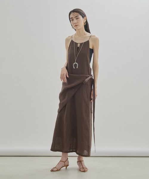 SALON adam et rope'(サロン アダム エ ロペ)の「【洗える】ノルマンディリネンキャミワンピース/麻(ワンピース・レディース・グレー系その他/ピンク/ダークブラウン・FREE)」の15枚目の写真