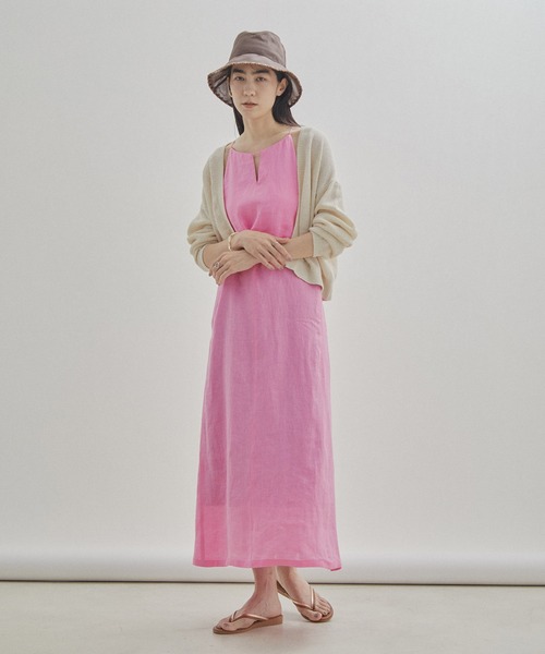 SALON adam et rope'(サロン アダム エ ロペ)の「【洗える】ノルマンディリネンキャミワンピース/麻(ワンピース・レディース・グレー系その他/ピンク/ダークブラウン・FREE)」の17枚目の写真