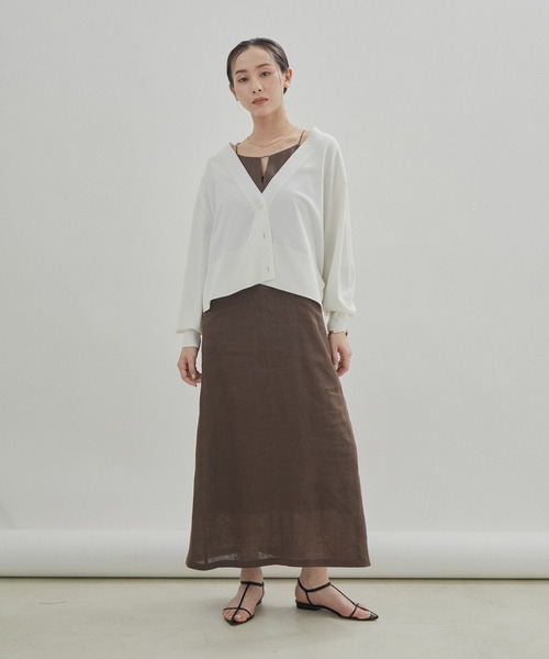 SALON adam et rope'(サロン アダム エ ロペ)の「【洗える】ノルマンディリネンキャミワンピース/麻(ワンピース・レディース・グレー系その他/ピンク/ダークブラウン・FREE)」の22枚目の写真