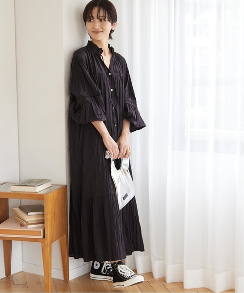 JOURNAL STANDARD relume（ジャーナルスタンダード　レリューム）の「《追加2》コットンボイルクリンクルフリルティアードワンピース（ワンピース・レディース・ブルー/ブラック・FREE）」の13枚目の写真