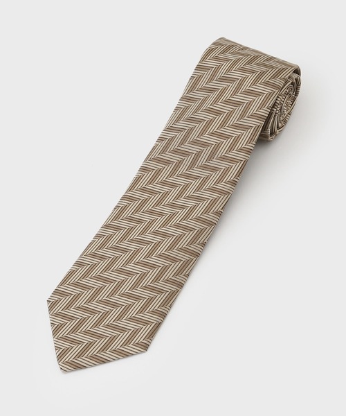 TAKEO KIKUCHI（タケオキクチ）の「【Made in JAPAN】矢絣（やがすり）シルクネクタイ（ネクタイ・メンズ・ピンク系/ネイビー/グリーン/シルバー/ライトベージュ/ターコイズブルー系/ダークブラウン・00）」の3枚目の写真