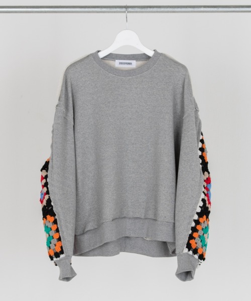 DISCOVERED（ディスカバード）の「DISCOVERED CROCHET SLEEVE SWEAT（スウェット・メンズ・グレー/ブラック/ホワイト・SMALL/LARGE/1/3）」の16枚目の写真
