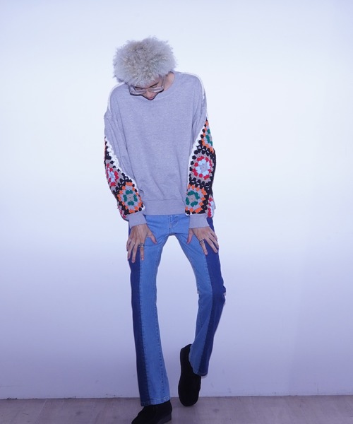 DISCOVERED（ディスカバード）の「DISCOVERED CROCHET SLEEVE SWEAT（スウェット・メンズ・グレー/ブラック/ホワイト・SMALL/LARGE/1/3）」の17枚目の写真