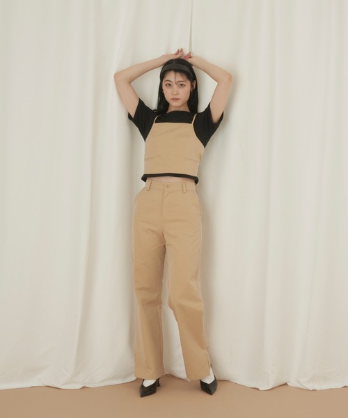 GIUNON(ジウノン)の「2way mini t-shits / 2wayミニTシャツ(Tシャツ/カットソー・レディース・ホワイト/ブラウン/ピンク/ブラック・FREE)」の7枚目の写真