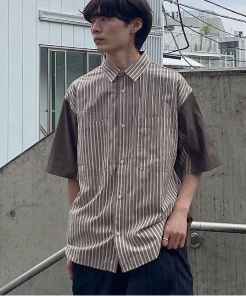 ニコアンド　ストライプシャツ　Misayoさん ニコアンド Misayoさんプロデュース カラフルストライプシャツ