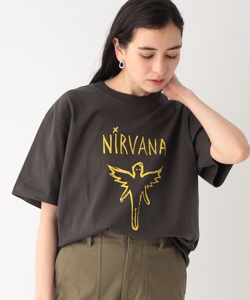 GOOD ROCK SPEED(グッドロックスピード)の「◆【GOOD ROCK SPEED別注 NIRVANA/ニルヴァーナ】Tシャツ(Tシャツ/カットソー・レディース・グレー系その他/オフホワイト・99)」の2枚目の写真