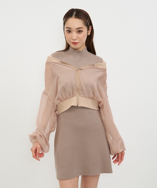 SPIRALGIRL（スパイラルガール）の「シアーブルゾン（ブルゾン・レディース・ホワイト/ブラック/ベージュ/オフホワイト・FREE）」の16枚目の写真