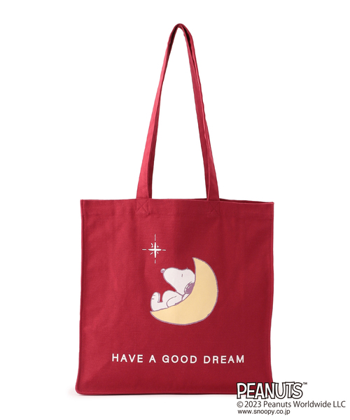 PEANUTS（ピーナッツ）の「【ピーナッツ/PEANUTS】スヌーピーBAG（トートバッグ・レディース・オレンジ/ピンク/パープル/レッド/イエロー/ブラック/グリーン/オフホワイト/ブルー・フリー）」の8枚目の写真