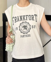 spiritoso FRANKFORTノースリーブプリントTシャツ