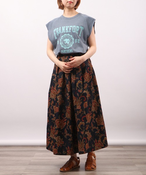 spiritoso(スピリトーゾ)の「spiritoso FRANKFORTノースリーブプリントTシャツ(Tシャツ/カットソー・レディース・ネイビー/グレイッシュベージュ/チャコール/ホワイト系/グリーン系/ベビーピンク/アイボリー/サックスブルー・F/FREE)」の19枚目の写真