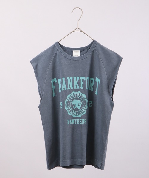 spiritoso(スピリトーゾ)の「spiritoso FRANKFORTノースリーブプリントTシャツ(Tシャツ/カットソー・レディース・ネイビー/グレイッシュベージュ/チャコール/ホワイト系/グリーン系/ベビーピンク/アイボリー/サックスブルー・F/FREE)」の15枚目の写真