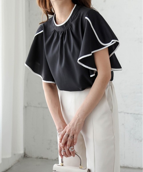 La-gemme（ラジェム）の「ラッフルフリルブラウス（シャツ/ブラウス・レディース・ブラック/ホワイト/ホワイト系その他/ブルー/ブラック系その他・フリー）」の21枚目の写真