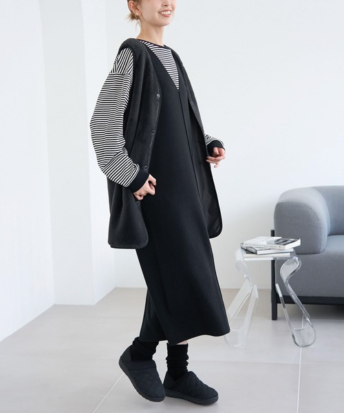 ROPE' PICNIC（ロペピクニック）の「アンチピリングニットジャンパースカート（ジャンパースカート・レディース・ベージュ/ブラック/ホワイト系その他7/ブルー系その他4/チャコールグレー・38/40）」の3枚目の写真