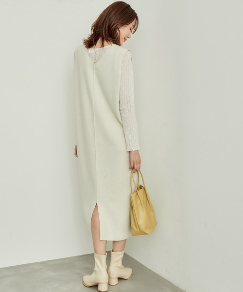 ROPE' PICNIC（ロペピクニック）の「アンチピリングニットジャンパースカート（ジャンパースカート・レディース・ベージュ/ブラック/ホワイト系その他7/ブルー系その他4/チャコールグレー・38/40）」の6枚目の写真