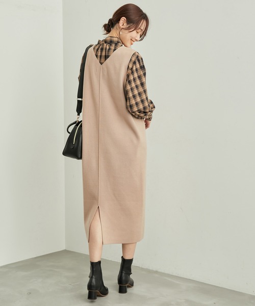 ROPE' PICNIC（ロペピクニック）の「アンチピリングニットジャンパースカート（ジャンパースカート・レディース・ベージュ/ブラック/ホワイト系その他7/ブルー系その他4/チャコールグレー・38/40）」の10枚目の写真