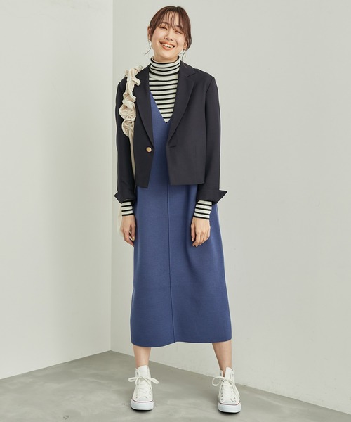 ROPE' PICNIC（ロペピクニック）の「アンチピリングニットジャンパースカート（ジャンパースカート・レディース・ベージュ/ブラック/ホワイト系その他7/ブルー系その他4/チャコールグレー・38/40）」の12枚目の写真