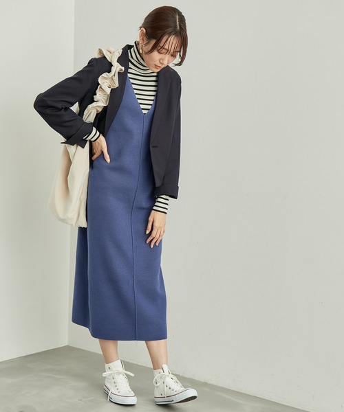 ROPE' PICNIC（ロペピクニック）の「アンチピリングニットジャンパースカート（ジャンパースカート・レディース・ベージュ/ブラック/ホワイト系その他7/ブルー系その他4/チャコールグレー・38/40）」の13枚目の写真