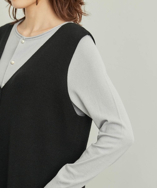 ROPE' PICNIC（ロペピクニック）の「アンチピリングニットジャンパースカート（ジャンパースカート・レディース・ベージュ/ブラック/ホワイト系その他7/ブルー系その他4/チャコールグレー・38/40）」の20枚目の写真