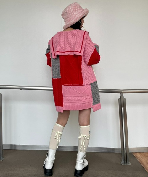 Candy Stripper(キャンディストリッパー)の「CANDY GINGHAM FUR ハット(ハット・レディース・ブラック/ピンク・FREE)」の4枚目の写真