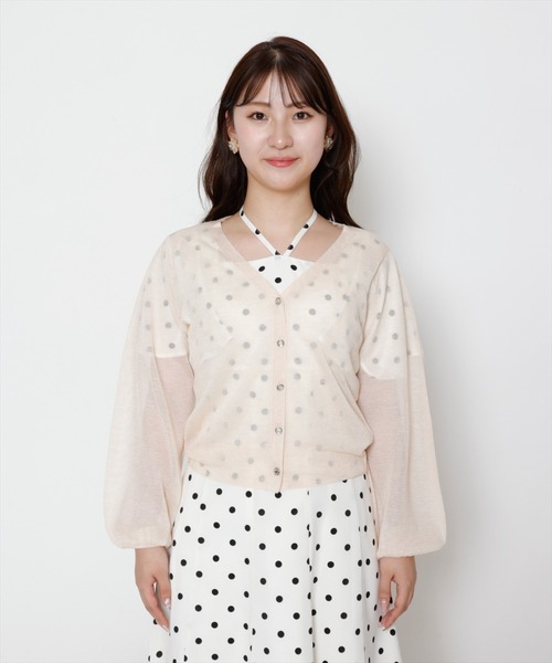 WILLSELECTION(ウィルセレクション)の「シアーVネック袖ボリュームカーディガン(カーディガン/ボレロ・レディース・ブラック/オフホワイト/ピンク/ベージュ・MEDIUM)」の15枚目の写真