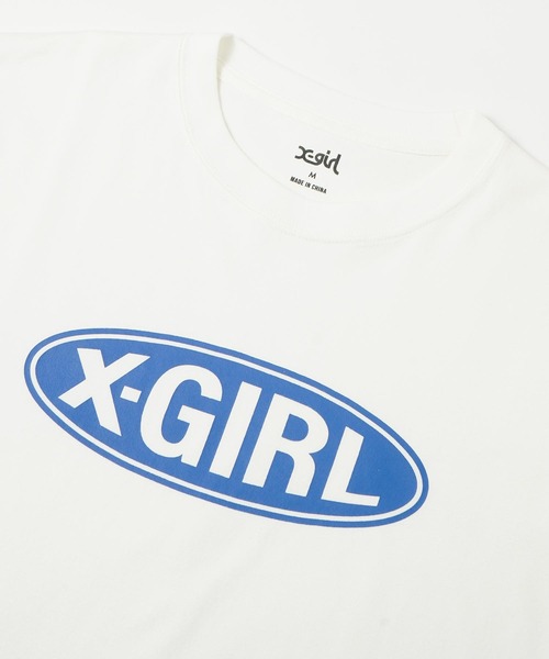 X-girl（エックスガール）の「BASIC OVAL LOGO S/S TEE（Tシャツ/カットソー・レディース・ホワイト/ライトブルー/ブラック/ベージュ・LARGE/MEDIUM/SMALL/X-LARGE）」の17枚目の写真