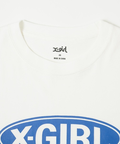 X-girl（エックスガール）の「BASIC OVAL LOGO S/S TEE（Tシャツ/カットソー・レディース・ホワイト/ライトブルー/ブラック/ベージュ・LARGE/MEDIUM/SMALL/X-LARGE）」の18枚目の写真