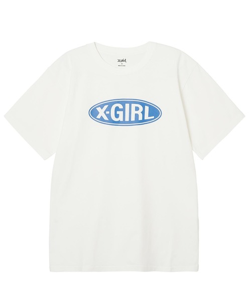 X-girl（エックスガール）の「BASIC OVAL LOGO S/S TEE（Tシャツ/カットソー・レディース・ホワイト/ライトブルー/ブラック/ベージュ・LARGE/MEDIUM/SMALL/X-LARGE）」の15枚目の写真
