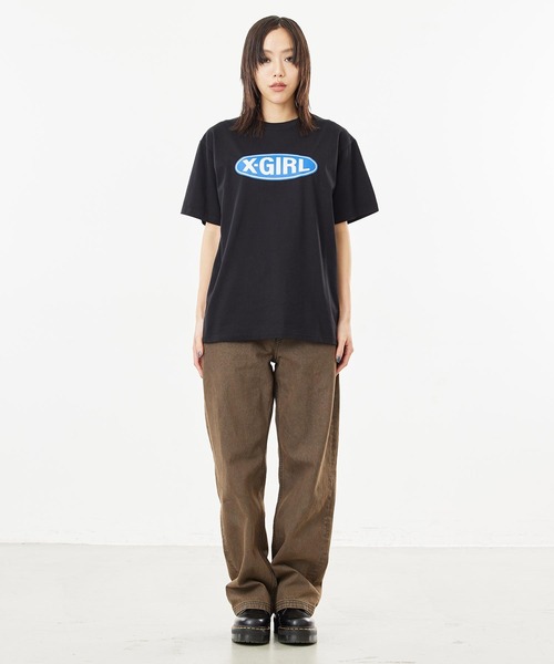 X-girl（エックスガール）の「BASIC OVAL LOGO S/S TEE（Tシャツ