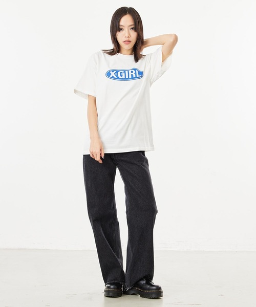 X-girl（エックスガール）の「BASIC OVAL LOGO S/S TEE（Tシャツ