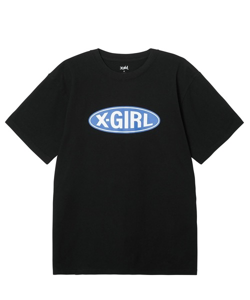 X-girl（エックスガール）の「BASIC OVAL LOGO S/S TEE（Tシャツ/カットソー・レディース・ホワイト/ライトブルー/ブラック/ベージュ・LARGE/MEDIUM/SMALL/X-LARGE）」の14枚目の写真