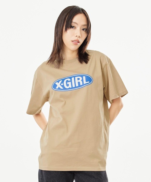 X-girl（エックスガール）の「BASIC OVAL LOGO S/S TEE（Tシャツ