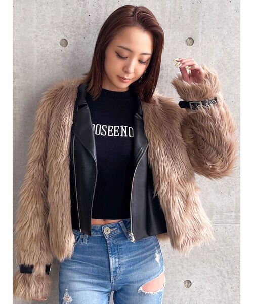 GYDA（ジェイダ）の「LOOSEENDSクルーネックニットTOPS（ニット/セーター・レディース・ブラック/ダークグリーン/オフホワイト・FREE）」の17枚目の写真