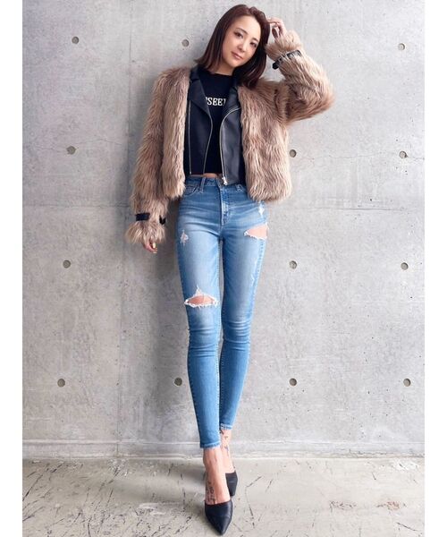 GYDA（ジェイダ）の「LOOSEENDSクルーネックニットTOPS（ニット/セーター・レディース・ブラック/ダークグリーン/オフホワイト・FREE）」の19枚目の写真